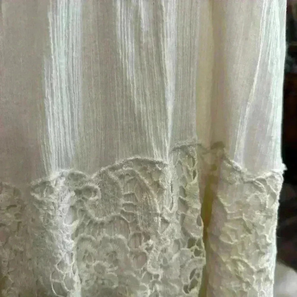 Free People Lace Dress Small Layering Embroidered Boho Cream Oversized - Picture 2 of 5